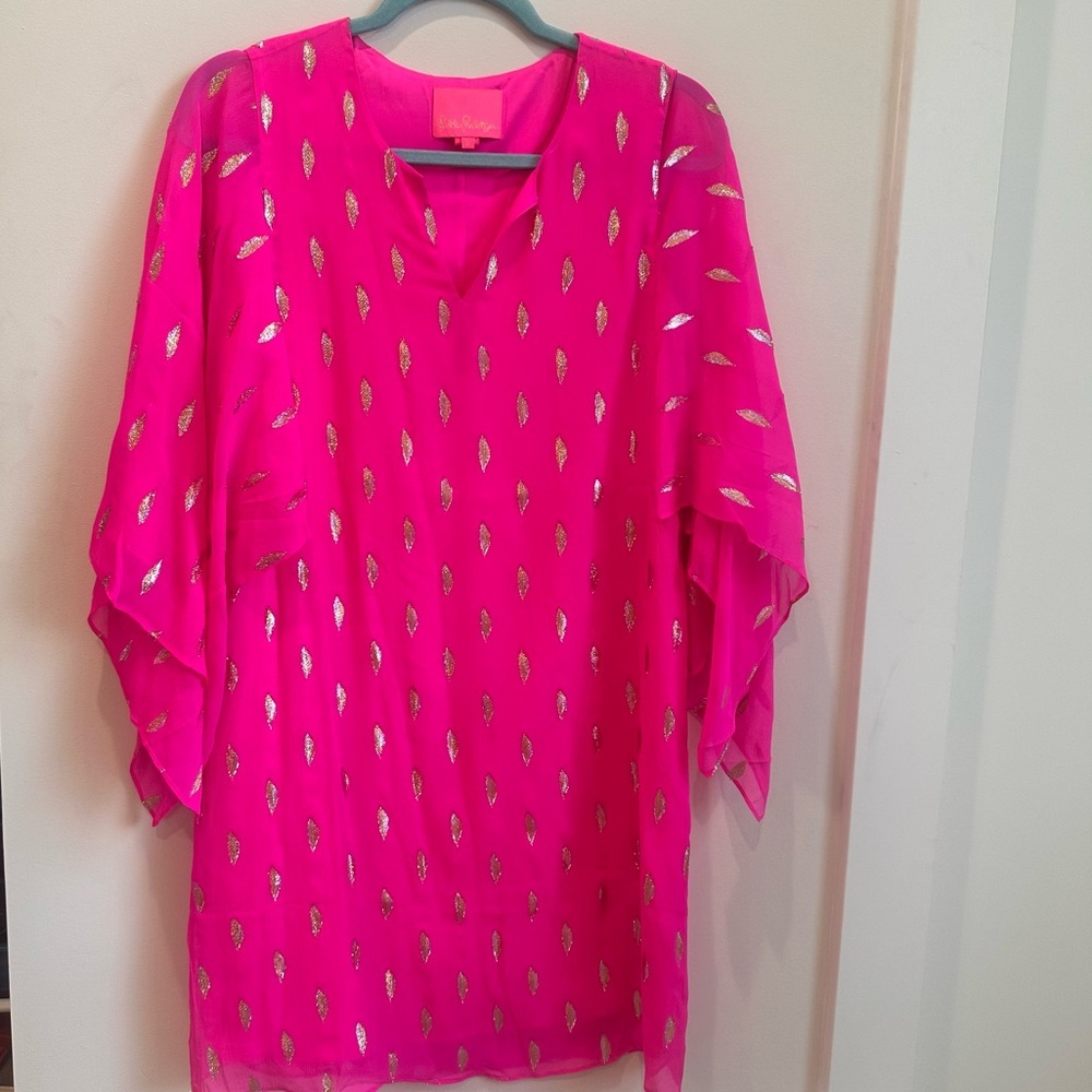 Lilly Pulitzer Pink Dress with Gold Accents